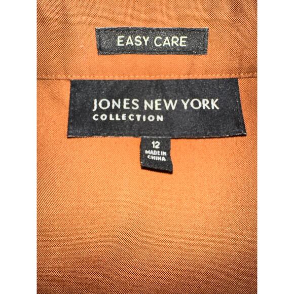Jones New York Collection Brown Button Down Women's Top size 12 - Picture 3 of 3